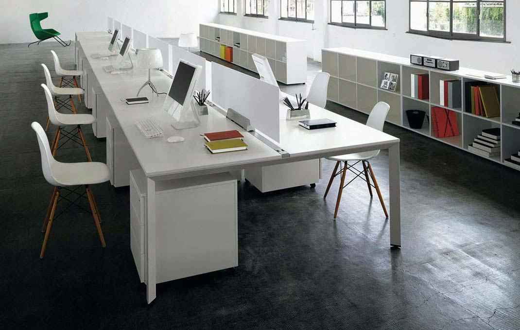Белый стол в офис TEXAS