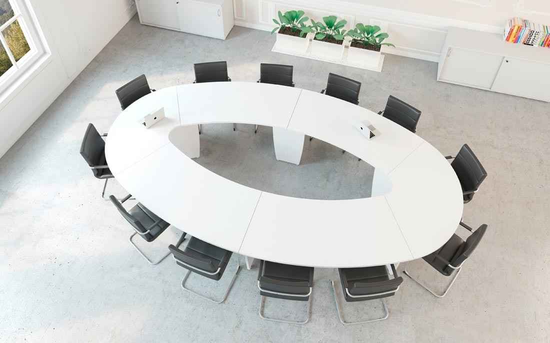 Белый овальный стол для конференций CONTENT